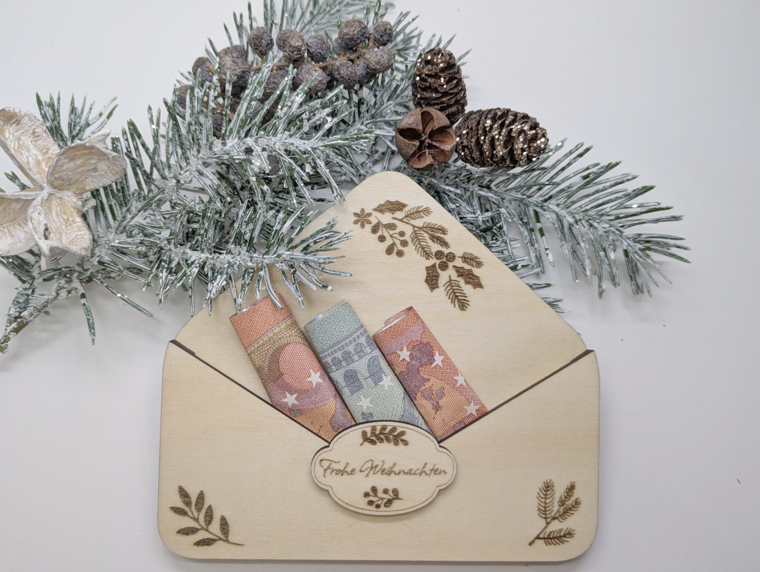 Geldgeschenk Briefumschlag "Frohe Weihnachten"